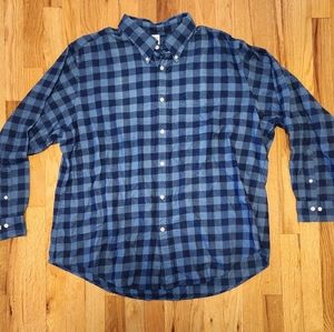 Brooks Brothers Blue/LightBlue Buffalo Plaid Flannel. XXL Regent Fit Men's Shirt